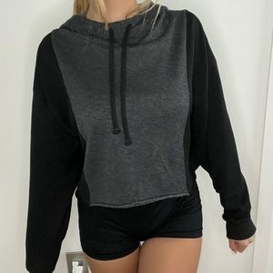 Black and grey Hooded Jacket